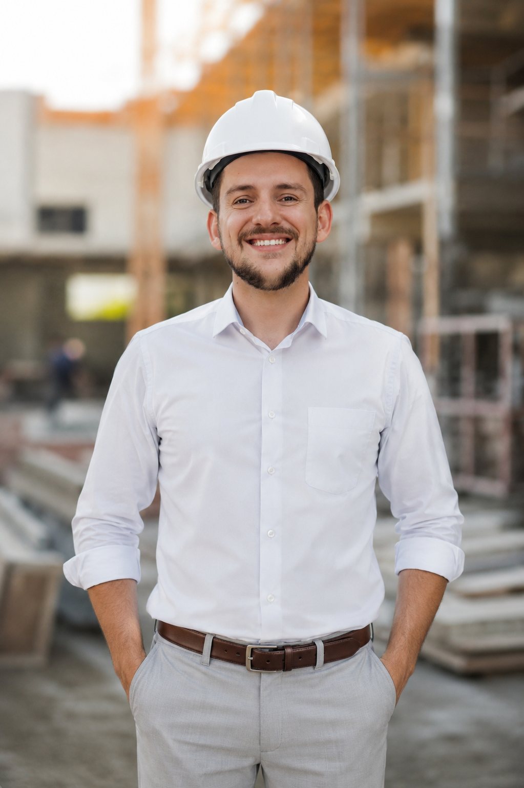 Vinicius Cullmann, fundador da Nester, em obra com capacete